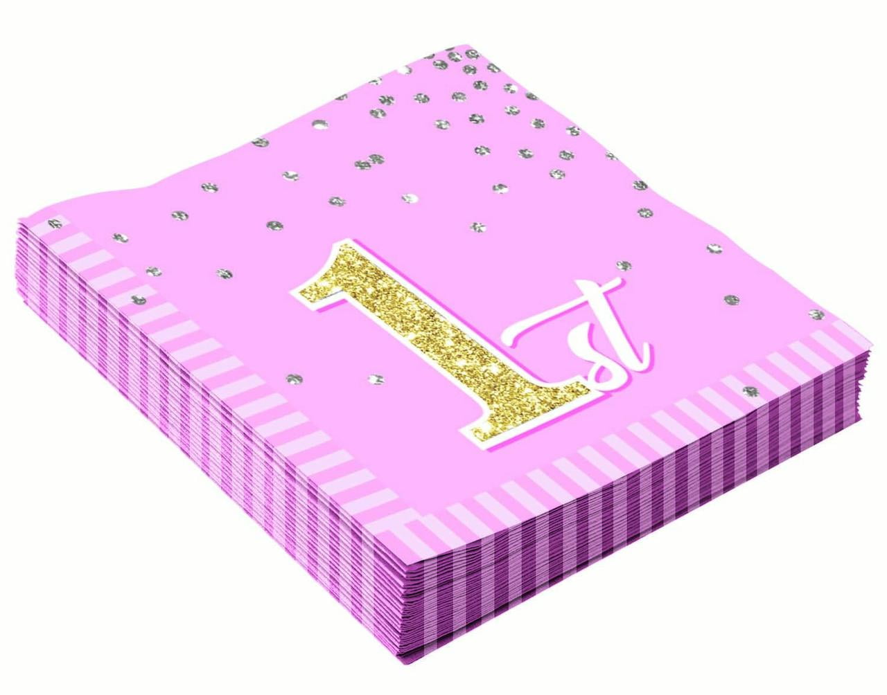1st Birthday Pink Luncheon Napkins, 32ct