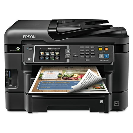 Epson WorkForce WF-3640 All-in-One Wireless Color Printer/Copier/Scanner/Fax (Best Color Printer For Mac)