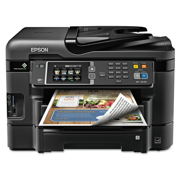 Epson WF-3640 All-in-One Color Printer/Copier/Scanner/Fax Machine - Walmart.com
