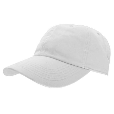 Falari Baseball Cap Hat 100% Cotton Adjustable Size White
