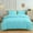 Blue, variant on Full Solid Color Washed 4-Piece Bedding Set | 1.8m Bed Sheet & Duvet Cover 180x220cm | Soft Breathable Cotton | All Seasons Comfort