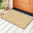 thumbnail image 1 of DouZhe Hearts Yellow Pink Blue Doodles Rugs Doormat, Non-Slip Machine Washable Carpets Floor Door Mat , 36" x 24", 1 of 6
