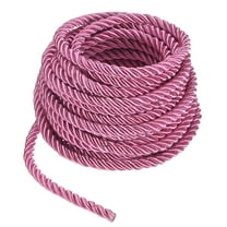 Uxcell 11 Yards Soft Twisted Rope Trim, 8 mm/0.31 in Dark Pink Polyester Twisted Silk Rope Cord for DIY Craft
