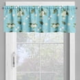 thumbnail image 2 of Ambesonne Floral Valance Pack of 2, Vintage Daisies Dragonflies, 54"X18", White Green and Blue, 2 of 5