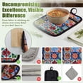 thumbnail image 3 of Howayme Ribbed Cotton Pot Holders 2-Pack Set, Boho Printed, Heat Resistant Soft Silicone Pot Holders for Kitchen, Non-Slip Hot Pads with Hanging Loop for Housewarming Gift, 7"x9", 3 of 5