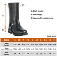 thumbnail image 7 of Dream Apparel Women's Leather Motorcycle Boots Cycling Boots Protective Footwear Waterproof Non-slip Casual Boots Mid Calf, 7 of 7