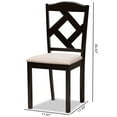 thumbnail image 7 of Set of 2 Baxton Studio Ruth Modern and Contemporary Beige Fabric Upholstered and Dark Brown Finished Dining Chair Set, 7 of 7
