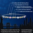 thumbnail image 2 of Gem Stone King 925 Silver and 10K Yellow Gold Lab Grown Diamond and Pink Sapphire Bracelet for Women | 2.05 Cttw | Gemstone April Birthstone | Oval 6X4MM | Fully Adjustable 9 inch, 2 of 6