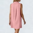 thumbnail image 5 of hoksml Women's 2026 Capsule Wardrobe Sleeveless Collared Shirt Mini Dress with Ruffle Pockets Casual Woven Dress, 5 of 6