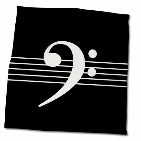 Black Bass clef F-clef on musical staves staff - music musician gift 11x12 Wash Cloth for Face and Body twl-232122-3