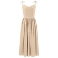 thumbnail image 3 of Women's Sexy Low Cut Spaghetti Strap Long Dress Casual Sleeveless Backless Maxi Dress Square Neck Dress, Mother of The Bride Dresses, Formal Wedding Guest Dress(Khaki,S), 3 of 4