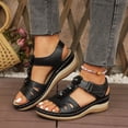 thumbnail image 5 of ShiShine Wedge Sandals for Women Dressy: Comfortable Walking Summer Low Platform Ankle Strap Open Toe Casual Dressy Sandal, 5 of 9