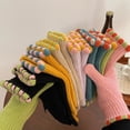 thumbnail image 4 of Gants Rouges Mitaines Gelée Hiver Doigts Nus Gants Tricotés pour Femmes Couleur Unie Protecteur d'Écran Chaud Coupe-Vent Cyclisme Doigt, 4 of 4