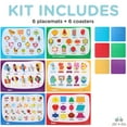 Kids Placemats for Dining Table Kit, Include 6 Educational Table Mats
