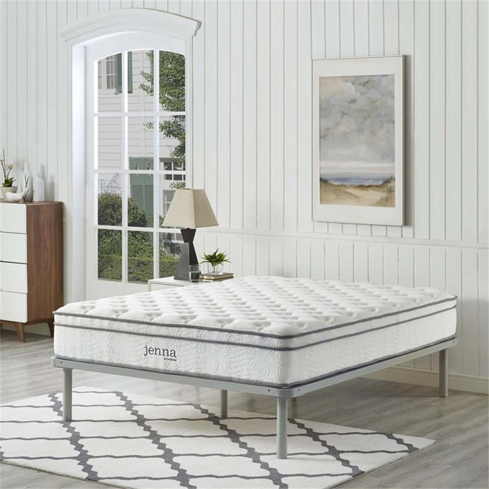 Pemberly Row 10" Modern Innerspring and Foam King Mattress in White