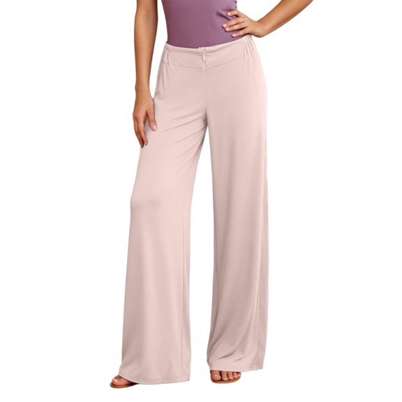 Bibifish Womens Yoga Pants Zipper Closure V Waist Flowy Wide Leg Trendy Summer Winter Solid Workout Pants
