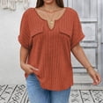thumbnail image 4 of zbxnLI Plus Size Womens V Neck Shirts Top Casual Dressy Short Sleeve Tunic Shirt Summer Work Business Outfits XL-5XL, 4 of 5