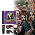 thumbnail image 2 of Ruifaya Kit de maquillaje de Halloween Yiokii Kit de pintura facial de Halloween Accesorios de dientes de plasma para fiesta Maquillaje Pintura de zombi K9V3 Hematopoyético, 2 of 6