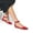 RED-PU-1, variant on Women Ankle Strap Low Wedge Flats Shoes Zip Up Dress Shoes