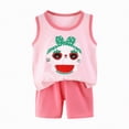 thumbnail image 4 of TOWED22 Toddler Boys Clothes for Baby Boy Summer Outfits Sleeveless Tank Top and Shorts Set 1-4t(Pink,6-12 M), 4 of 4