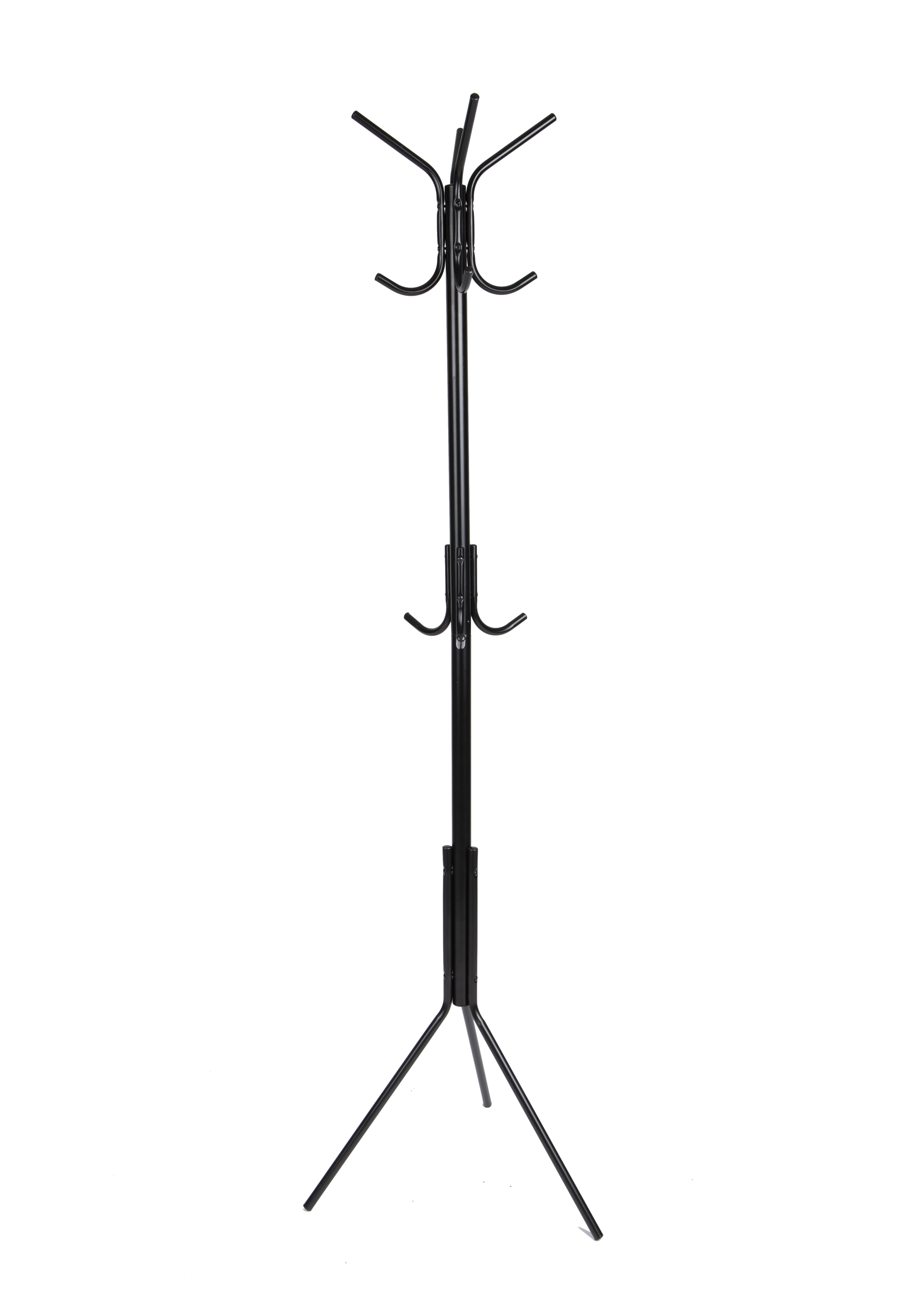 Mind Reader Standing Metal Coat Rack, 11 Hooks, Lightweight, Black