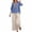 Blue, variant on HAIJIE womens linen set two Piece Easter Sets for Women Summer Spring Lou-nge Sets Travel Vacation Outfits Cap Sleeve Side Slit Wide Leg Pants (Beige,XL)