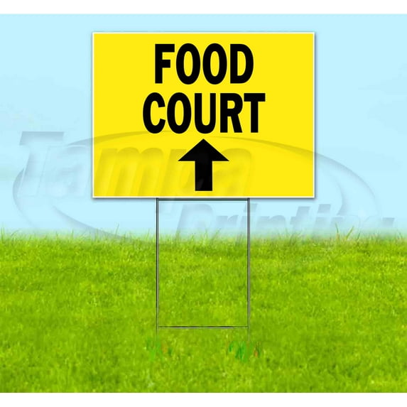 Food Court 2 Up (18" x 24") Yard Sign, Includes Metal Step Stake