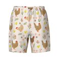 thumbnail image 4 of Lsque Mens Swim Trunks Chicken Family Pattern - Bathing Suit Compression Liner - Beach Swim Shorts Swimwear - (S-3XL) - Stretch Quick Dry -Small, 4 of 9