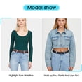 thumbnail image 5 of Invisible Women Stretch Belt No Show Elastic Web Strap Belt with Flat Buckle for Jeans Pants Dresses, 5 of 8