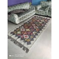 thumbnail image 4 of Handwoven Wool Jute Kilim Rug: Aztec Geometric Area Rug, 4 of 5