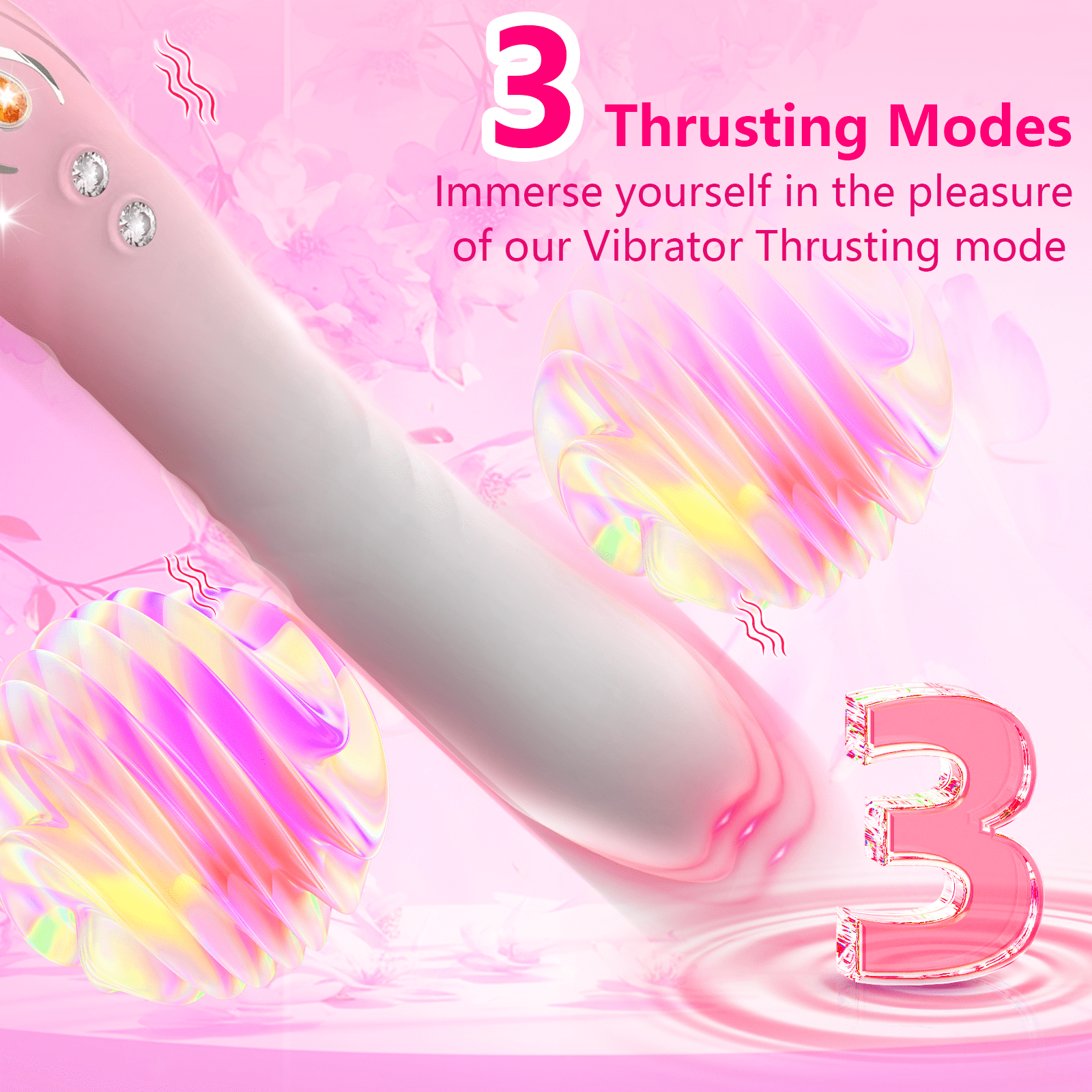 Vibrator Thrusting Dildo for Women - G Spot Vibrator Stimulator Sex Toys Dildos Vibrator with 10 Vibration & 3 Thrusting Modes,Adult Thrusting Dildo and Rabbit Vibrators Adult Sex Toy for Women and Co