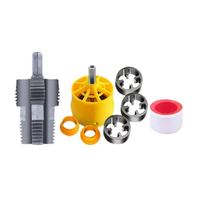 Kit de enhebrador de tubos de PVC con troqueles de 1/2 pulg., 3/4 pulg., 1 pulg., hogar con abridor de rosca interior, juego de troqueles redondos de Sin removedor de cables