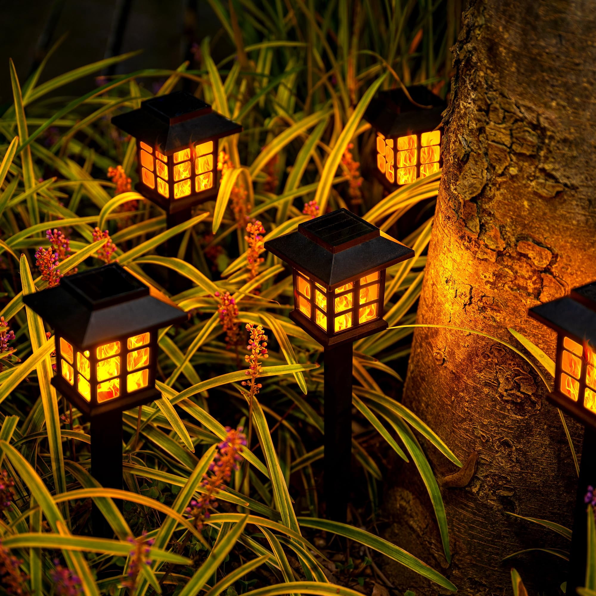 Solar Outdoor Lights,12 Pack LED Solar Lights Outdoor Waterproof, Solar Walkway Lights Maintain 10 Hours of Lighting for Your Garden, Landscape, Path, Yard, Patio, Driveway