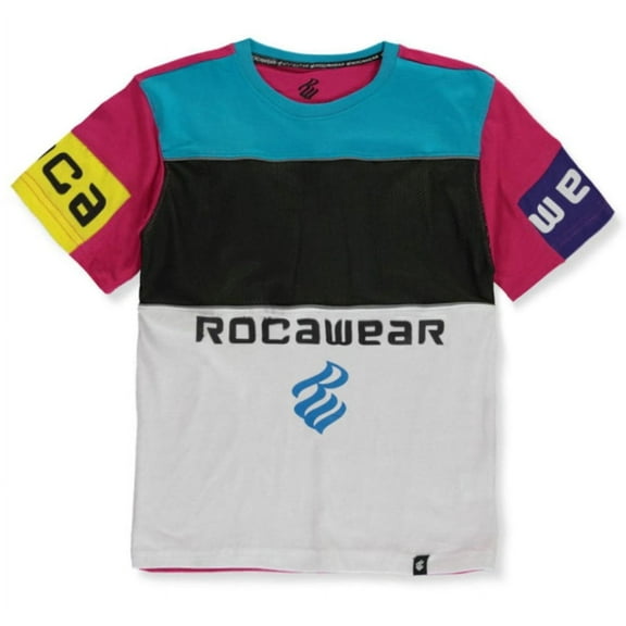 Rocawear Toddler Boys' Short-Sleeve Reflective-Trimmed Colorblock T-Shirt (White)