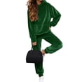 thumbnail image 2 of larppty Velour Lounge Sets for Women 2 Piece Velvet Tracksuits Jogging Hoodie Sweatsuits Soft Sports Leisure Jogger Outfit（Green， XXL）, 2 of 9