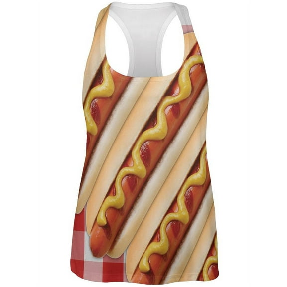 Hot Dog Picnic All Over Womens Work Out Tank Top Multi 2XL