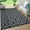 Black and gray, variant on 2024 New Outdoor Rug, for Patio Rug Waterproof Mat Geometric Reversible Plastic Camping Rugs Modern Portable Carpet for RV, Porch, Deck, Camper, Balcony, Backyard
