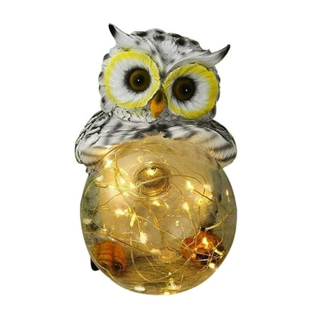 

Smooth Indoor Outdoor Solar Owl Figure Light Garden Decoration Stake Lamp Resin