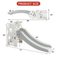 thumbnail image 2 of Kids Slide, 3 In 1 Toddler Slide with Basketball Hoop and Ball, Freestanding Baby Playset with Long Slope, Foldable Plastic Slide Climber Set for Indoor, Outdoor, Backyard, 2 of 10