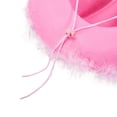 thumbnail image 5 of Cowboy Hat with Feathers Decoration for Women Cowgirl Hat Furry Trim Wide Brim Hat Funny Party Club, 5 of 6