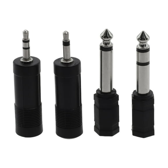 4PCS 3.5mm to 6.35mm Stereo Headphone Adaptor Connector for Audio Devices