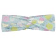 thumbnail image 1 of Floral Headband, Image of Hand Drawn Pastel Colored Rose Flowers and Silhouettes, Elastic and Soft Women's Bandana for Sports and Everyday Use, Grey Red Coconut, by Ambesonne, 1 of 3