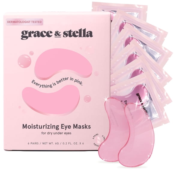 Máscara para ojos Grace & Stella, ganadora del premio Grace & Stella (6 pares), color rosa