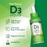 Vitamin D3 5000 IU | 2 fl oz Liquid | For Men and Women | by Natures Truth