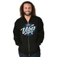 thumbnail image 5 of Retro Galaxy Positive Hippie Quote Zip Up Hoodie Men's Women's Brisco Brands M, 5 of 6