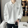 thumbnail image 3 of Sudaderas estampadas holgadas blancas tipo polo, camisetas de poliéster de diseñador para hombre, ropa de calle social, tallas grandes, citas, venta de ropa masculina, 3 of 5