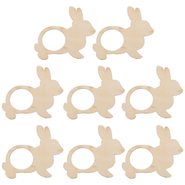GOOHOCHY 8pcs Hebillas de servilletas de madera con forma de servilleta con forma de conejo Adorables Hebillas Serviette