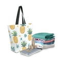 thumbnail image 2 of FORMRS Womens Canvas Tote Bag with Zipper Inner Pocket Shoulder Handbag, Pineapple, 2 of 7