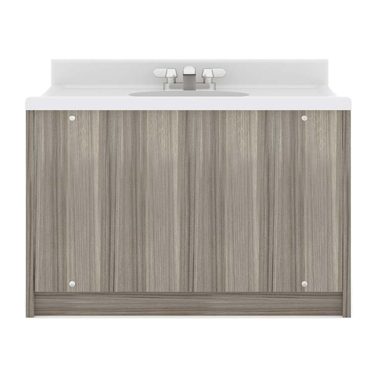Tot Mate Floor Vanity for Kids Bathroom Sink, Chrome Faucet, Child Height 24", Single Bowl (Gray)