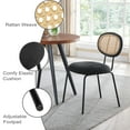 thumbnail image 5 of Kithkasa Rattan Boucle Dining Chairs for Dining Room, Metal Legged, Set of 2, Black, 5 of 8